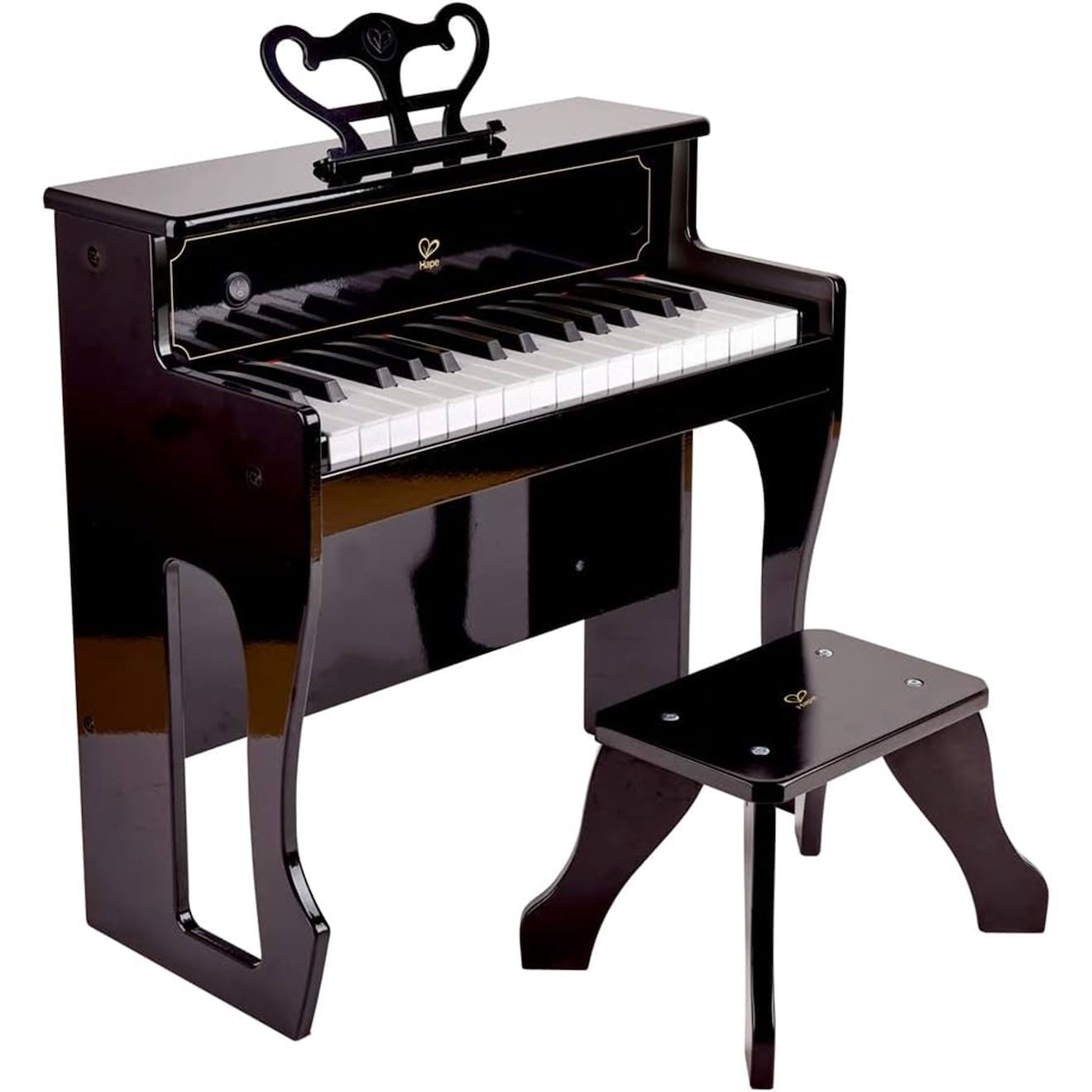 Piano droit sur pieds électronique noir