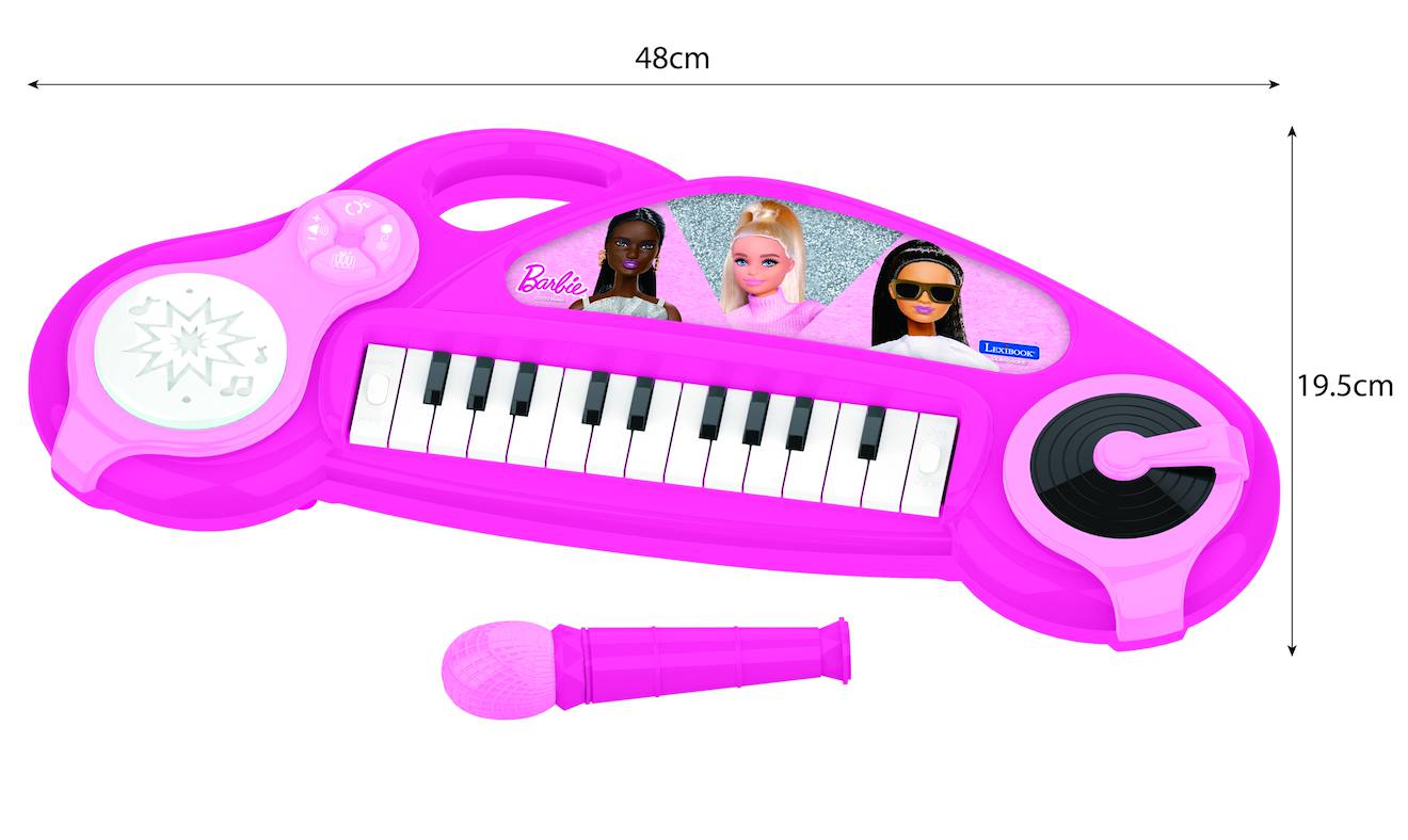 Piano électronique Barbie avec effets lumineux et microphone rose