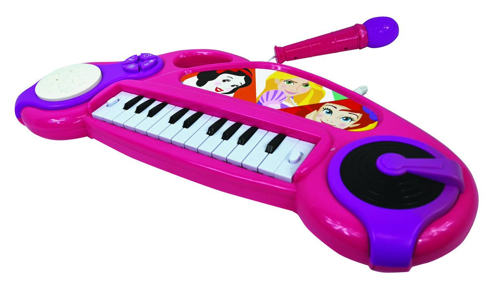 Piano électronique Disney princesse avec effets lumineux et microphone rose