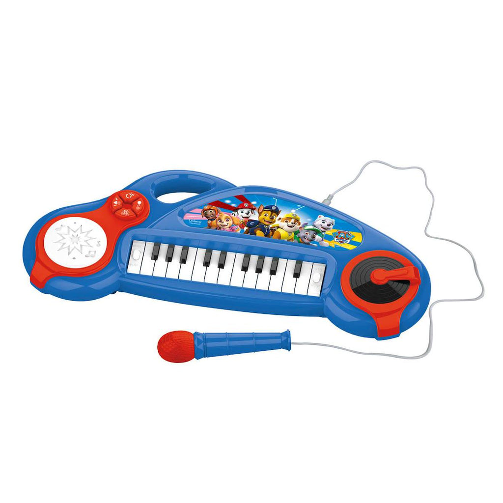 Piano électronique la pat patrouille avec effets lumineux et microphone bleu