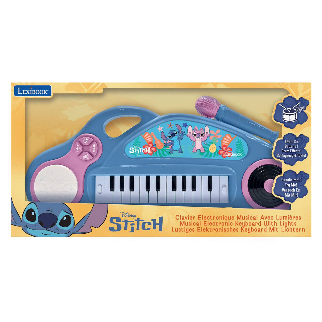 Piano électronique pour enfants Stitch avec effets lumineux bleu