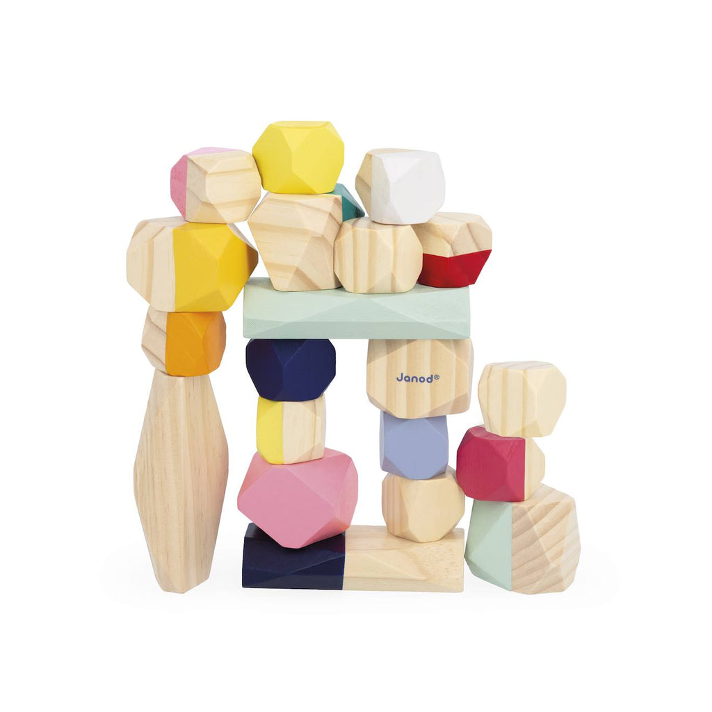 Pierres en bois à empiler sweet cocoon multicolore
