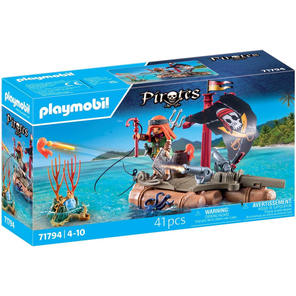 Pirate avec radeau flottant, canons et trésor 71794 multicolore