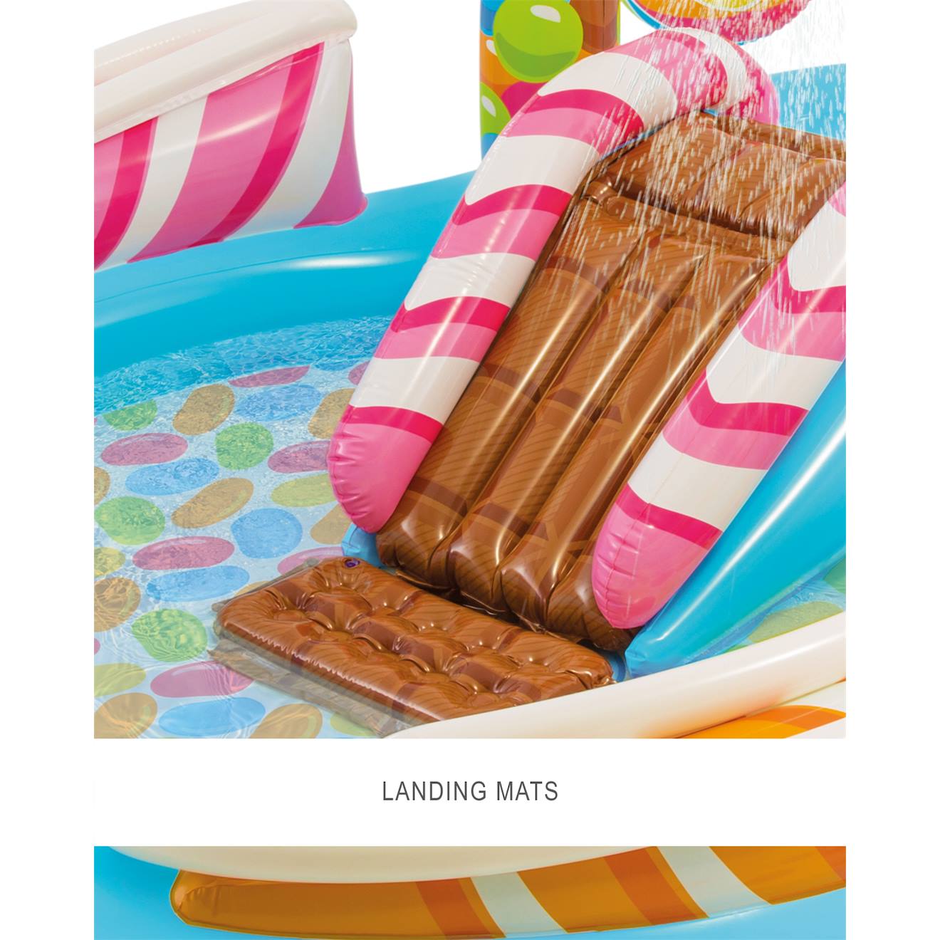 Piscine avec aire de jeux aquatiques candy zone multicolore
