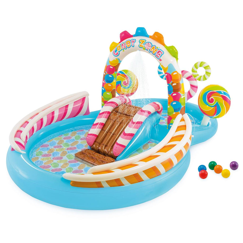 Piscine avec aire de jeux aquatiques candy zone multicolore