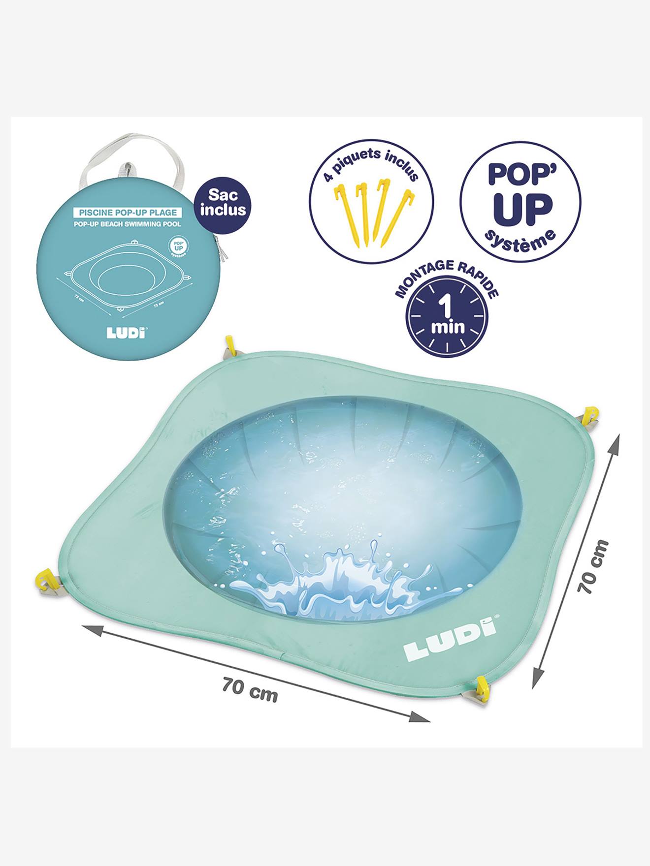 Piscine de plage pop up multicolore