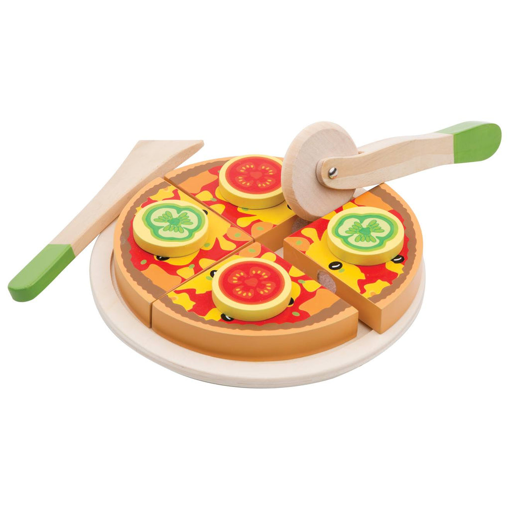 Pizza en bois à couper beige