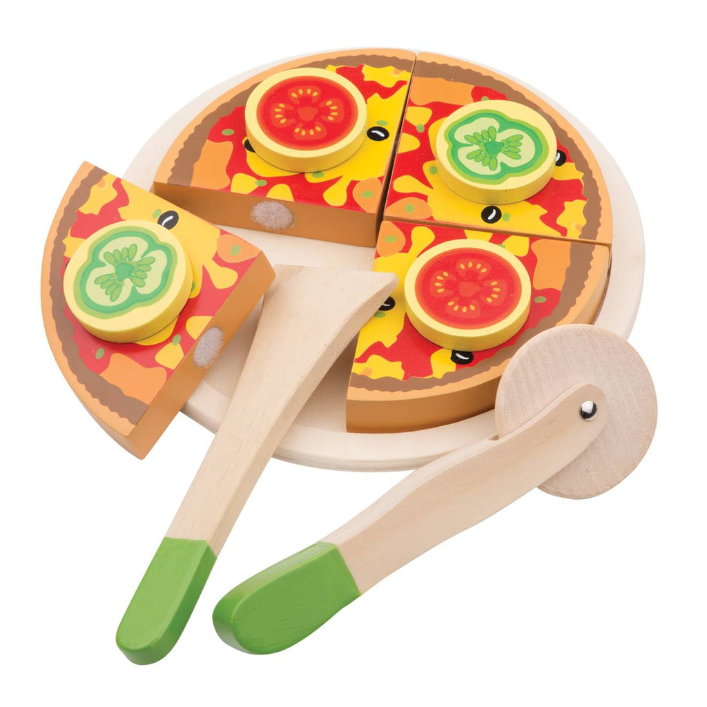 Pizza en bois à couper beige