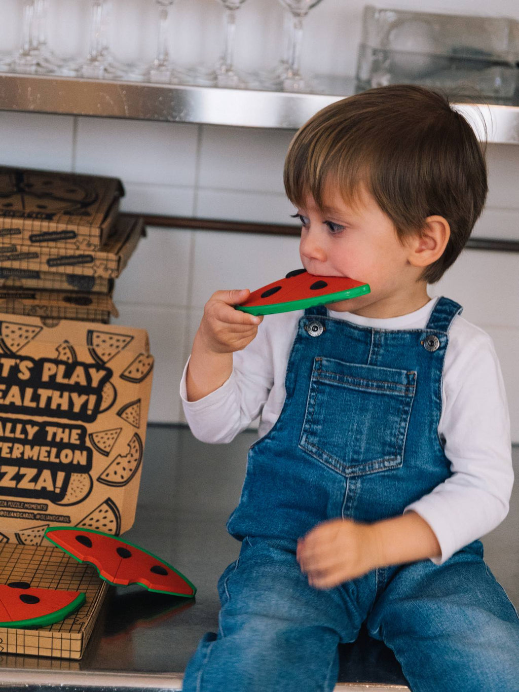 Pizza puzzle pastèque multicolore