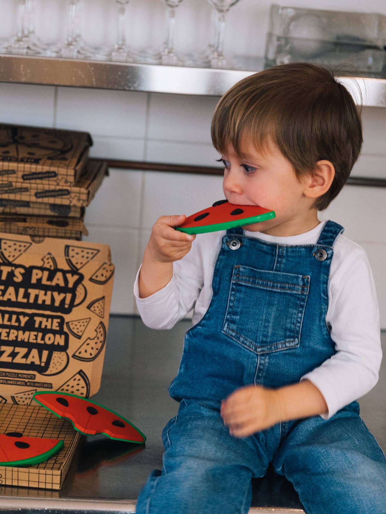 Pizza puzzle pastèque multicolore