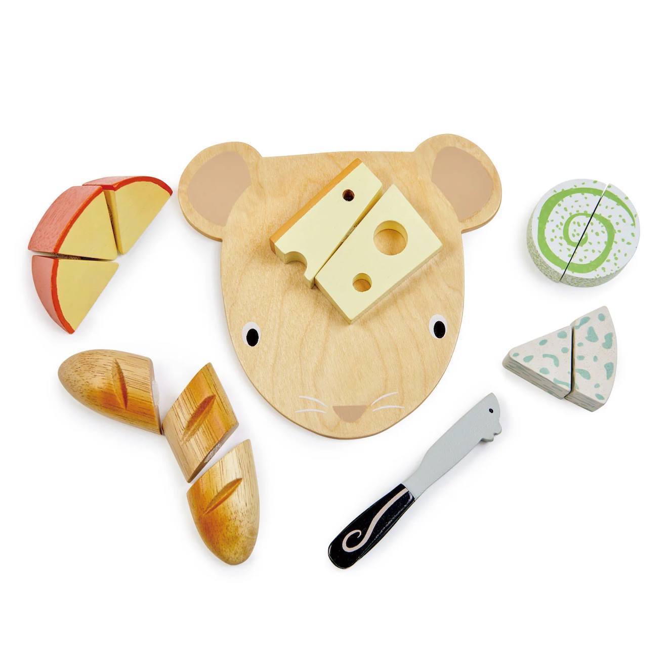 Planche à découper fromages beige, jaune, vert