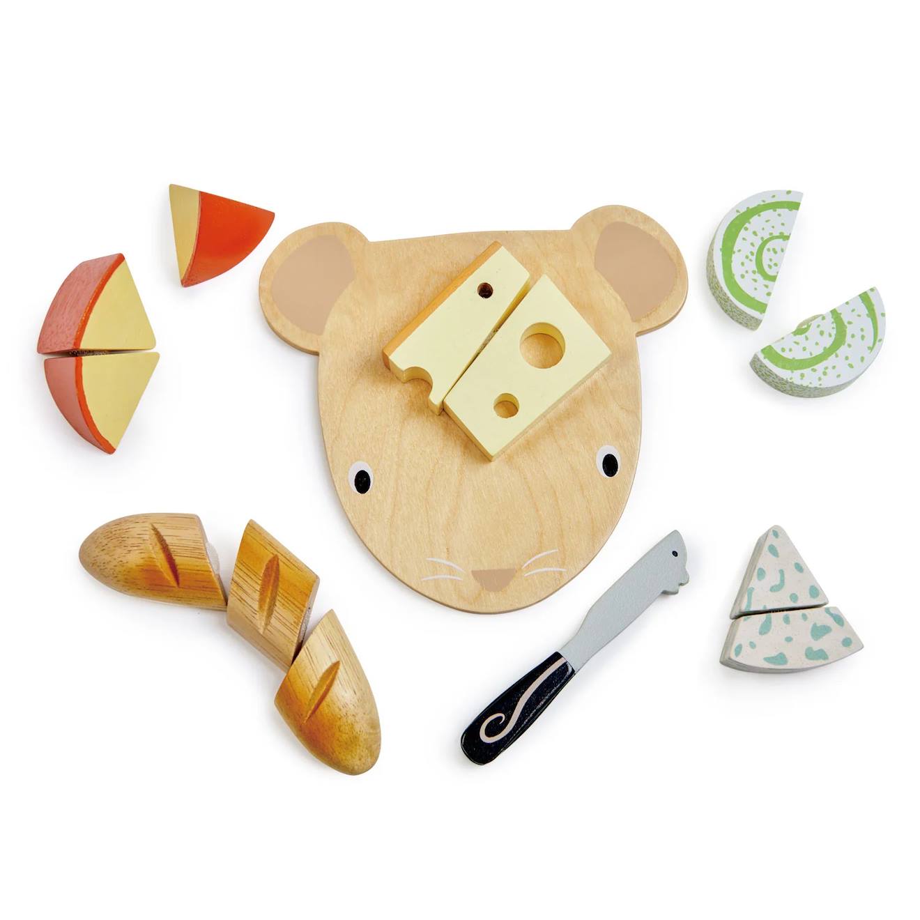 Planche à découper fromages beige, jaune, vert