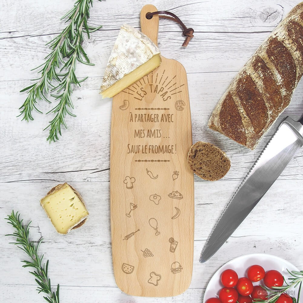 Planche Allongée Tapas à Personnaliser - Planche à Découper Personnalisée CadoMaestro