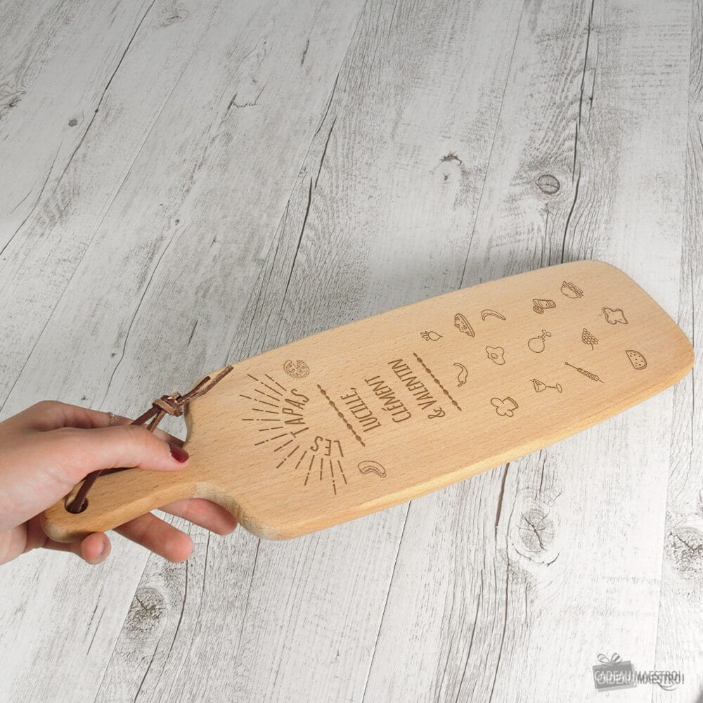 Planche Allongée Tapas à Personnaliser - Planche à Découper Personnalisée CadoMaestro