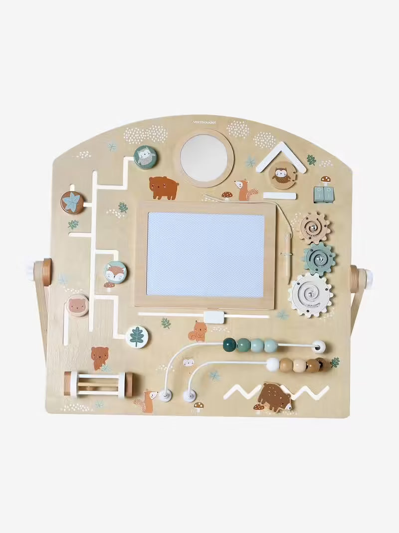 Planche d’activités en bois – Un jouet d’éveil complet et durable