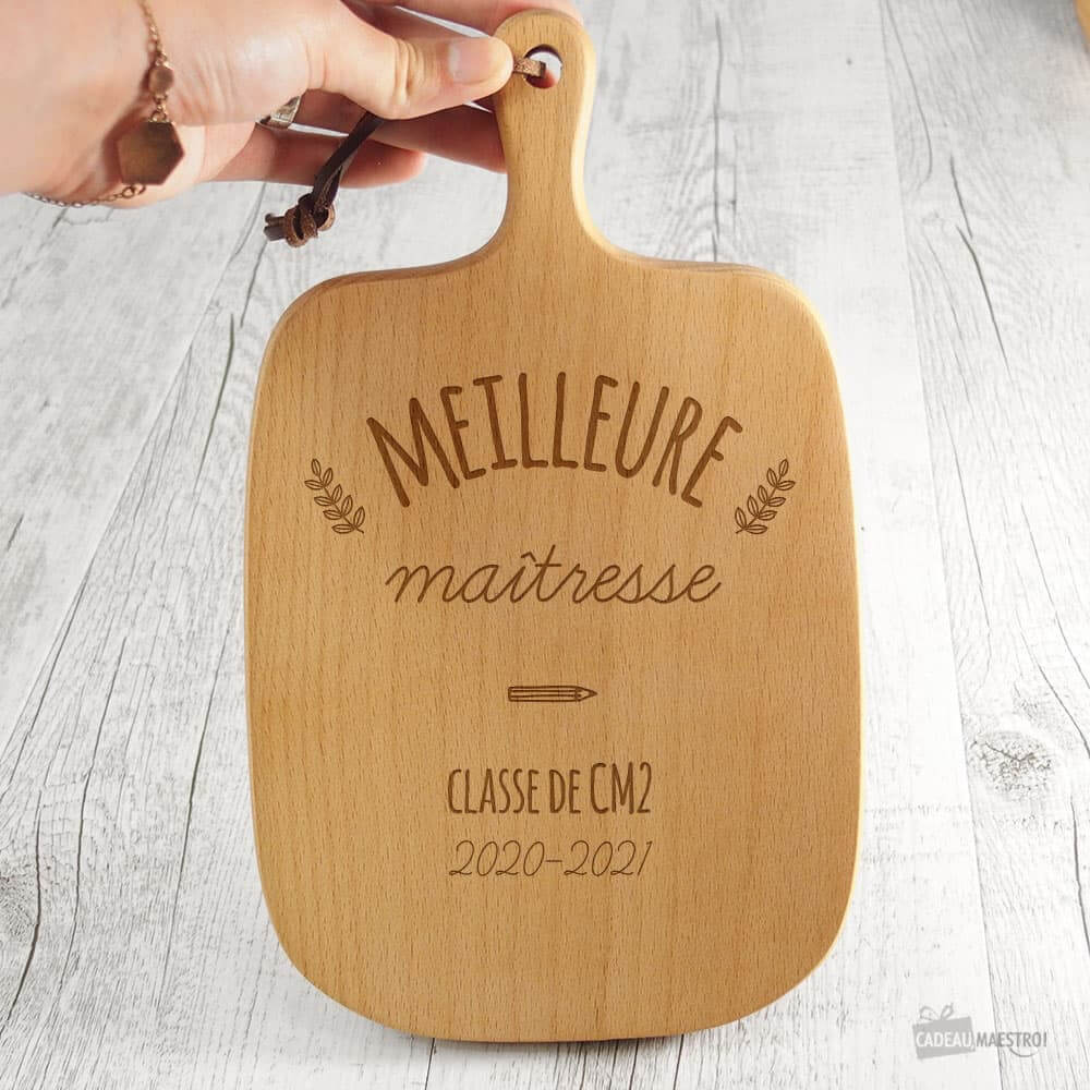 Planche à Découper Meilleure Maîtresse à Personnaliser - Planche à Découper Personnalisée CadoMaestro