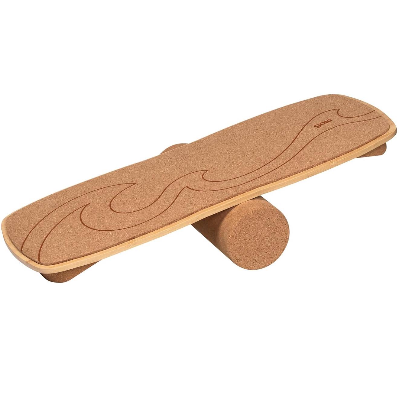 Planche d'équilibre en bois et liège marron