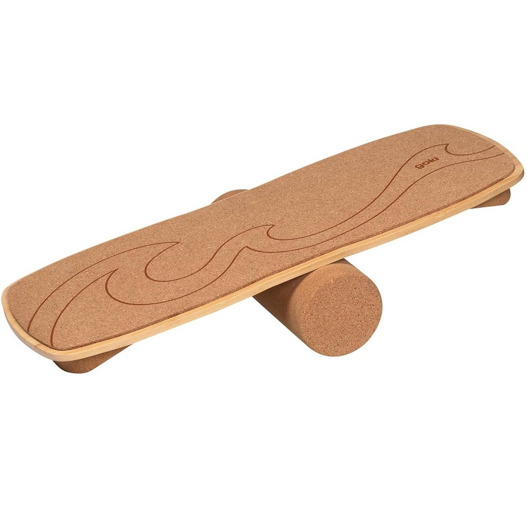 Planche d'équilibre en bois et liège marron