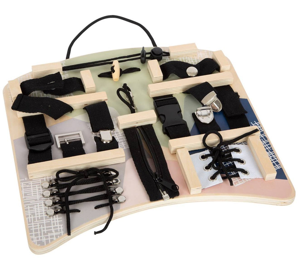 Planche motricité fermetures fixation beige