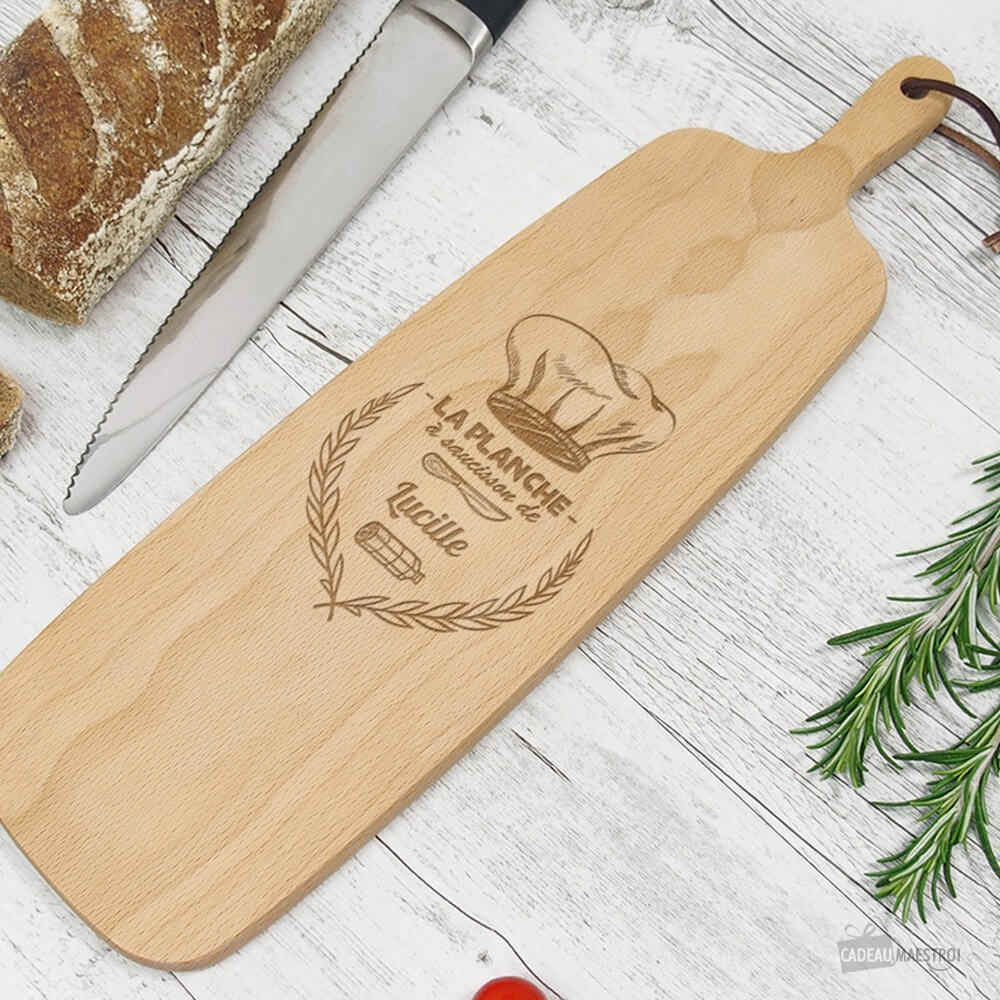 Planche Allongée À Saucisson À Personnaliser - Planche à Découper Personnalisée