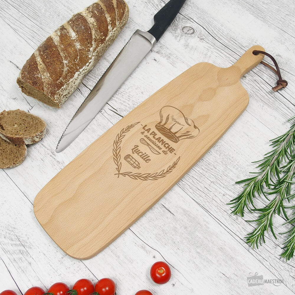 Planche Allongée À Saucisson À Personnaliser - Planche à Découper Personnalisée CadoMaestro