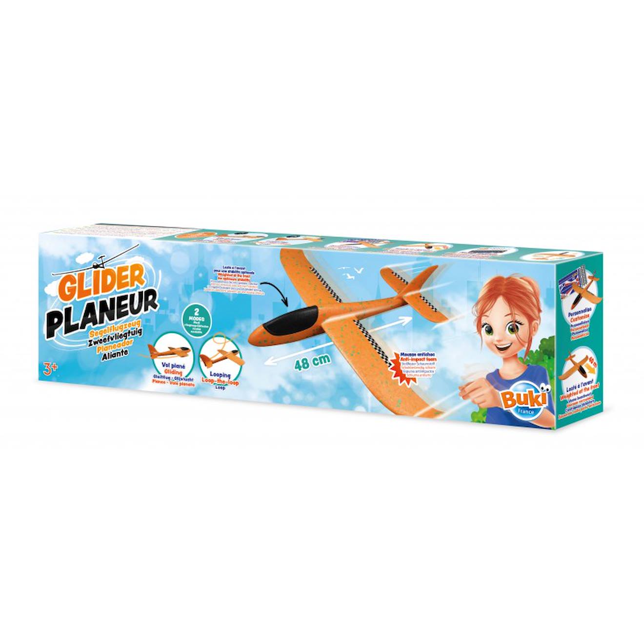 Planeur 48 cm orange