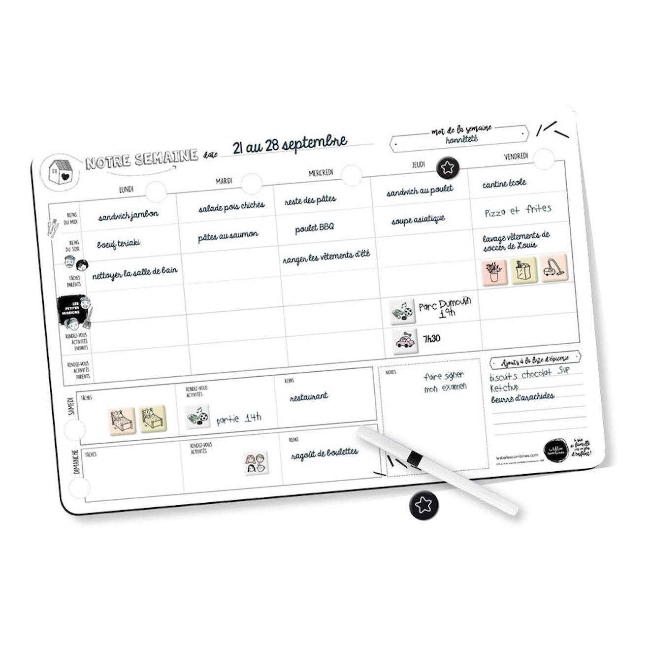 Planificateur magnétique familial - jouet éducatif pour enfants multi-coloured