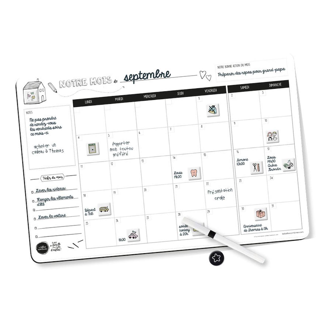 Planificateur magnétique familial - jouet éducatif pour enfants multi-coloured