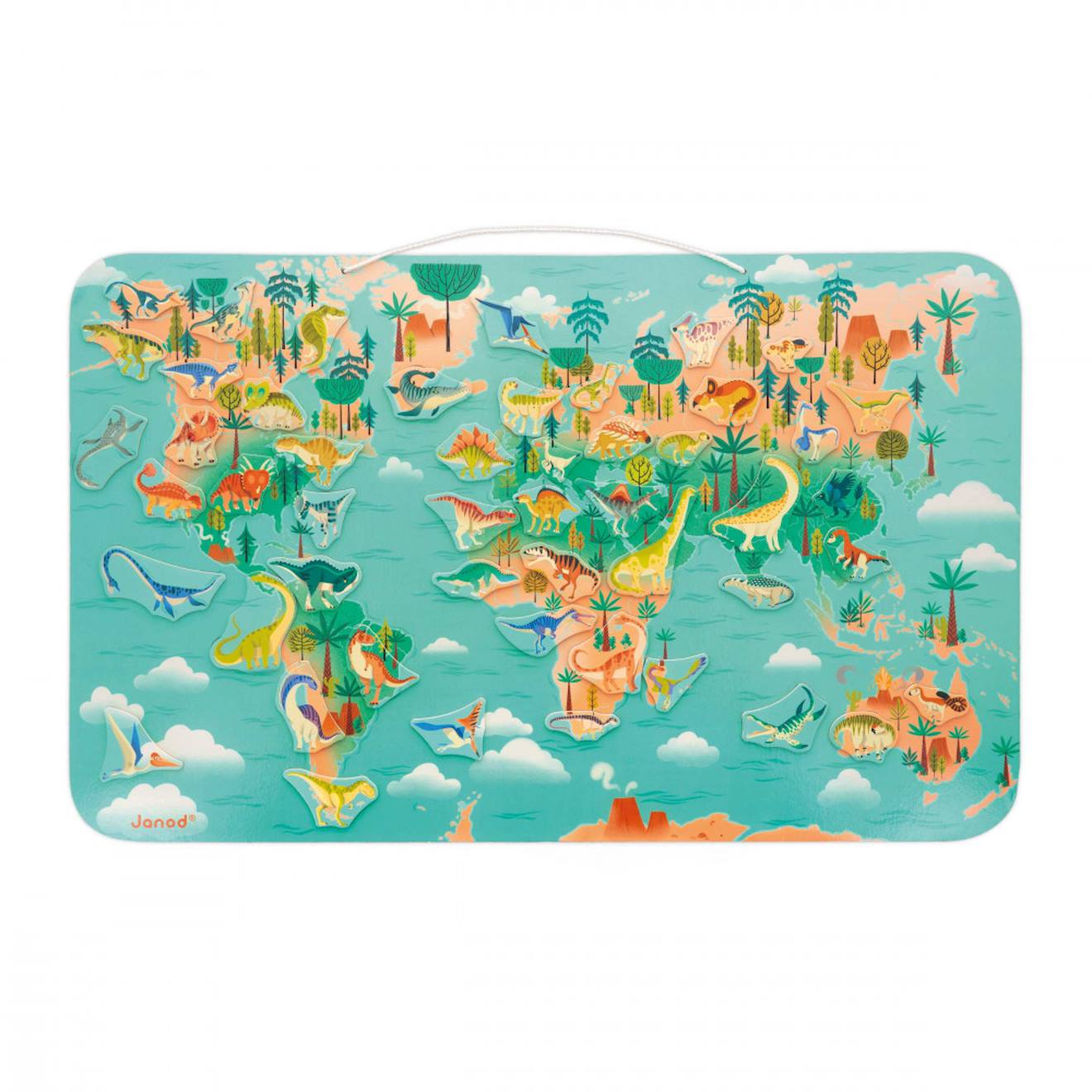 Planisphère magnétique dino multicolore