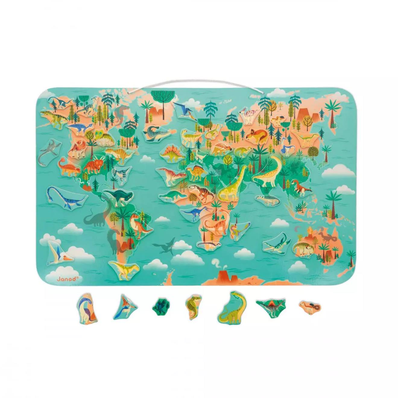 Planisphère magnétique dino multicolore