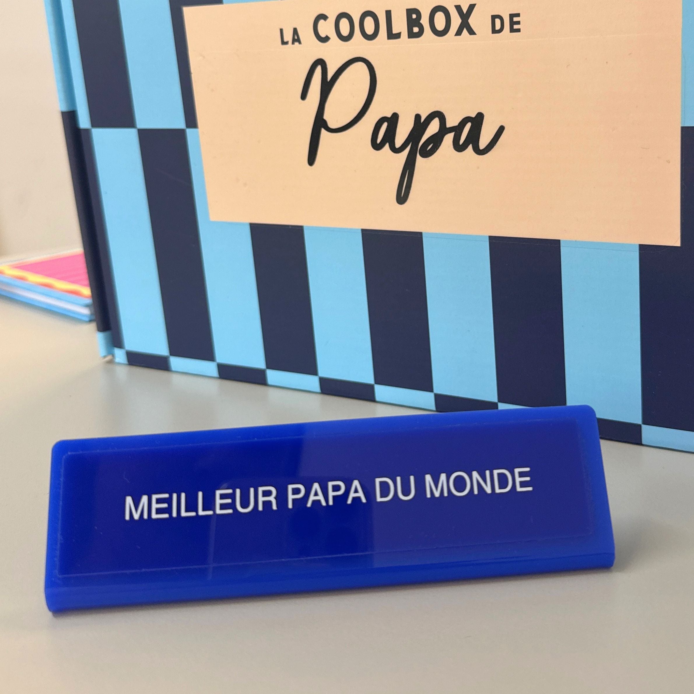Plaque de bureau bleue Meilleur Papa du Monde