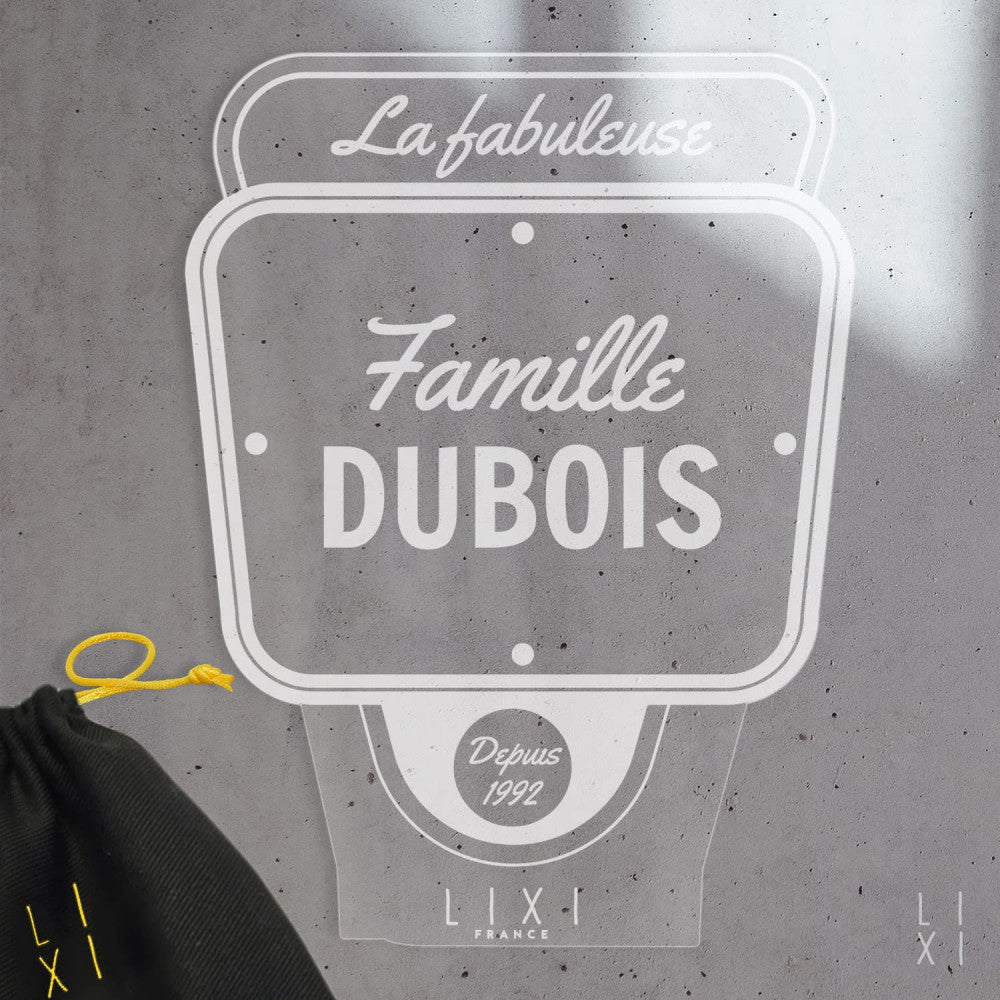 Plaque Lixi Famille à Personnaliser - Plaque Lixi Personnalisée