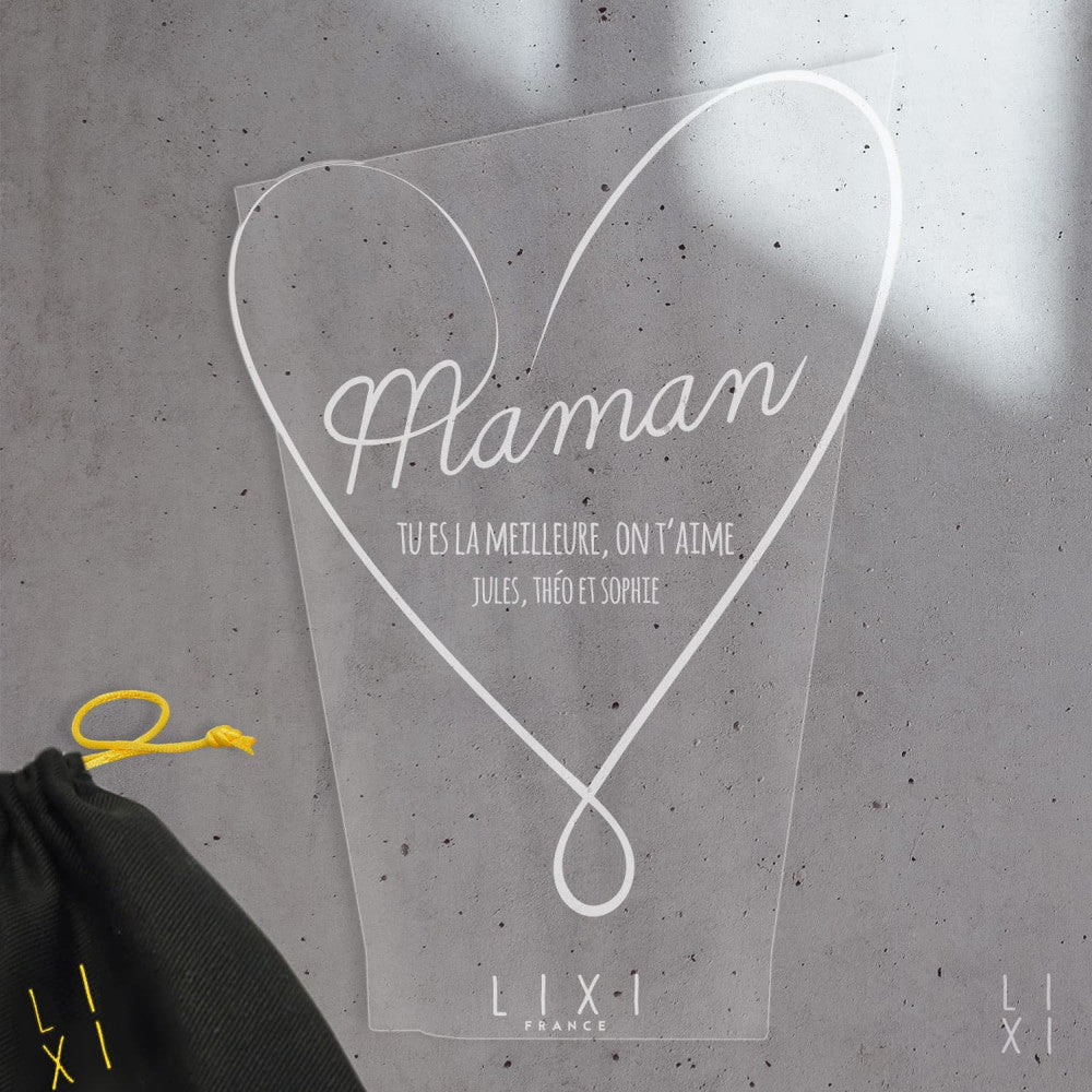 Plaque Lixi Maman à Personnaliser - Plaque Lixi Personnalisée