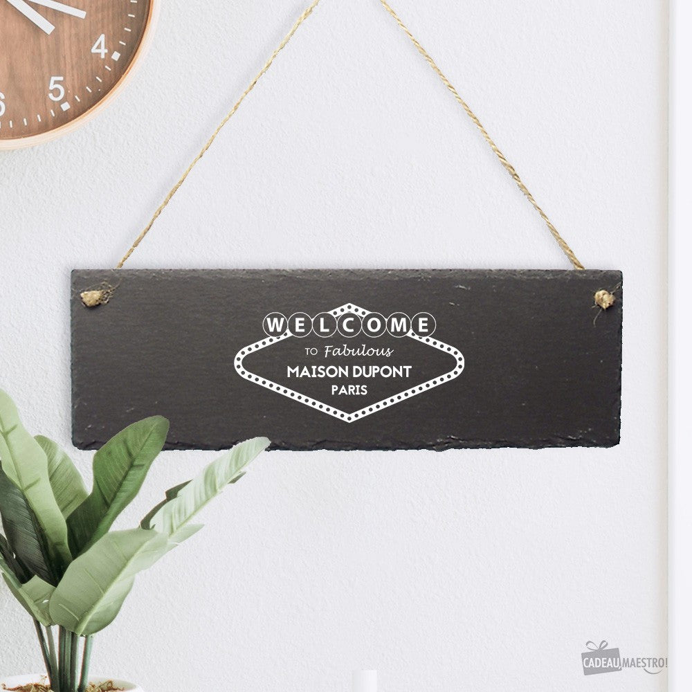 Plaque de Porte "Welcome to" à Personnaliser - Décoration Murale