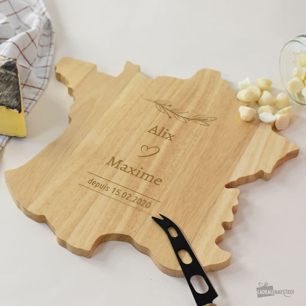 Plateau à Découper France Couple à Personnaliser - Planche à Découper Personnalisée