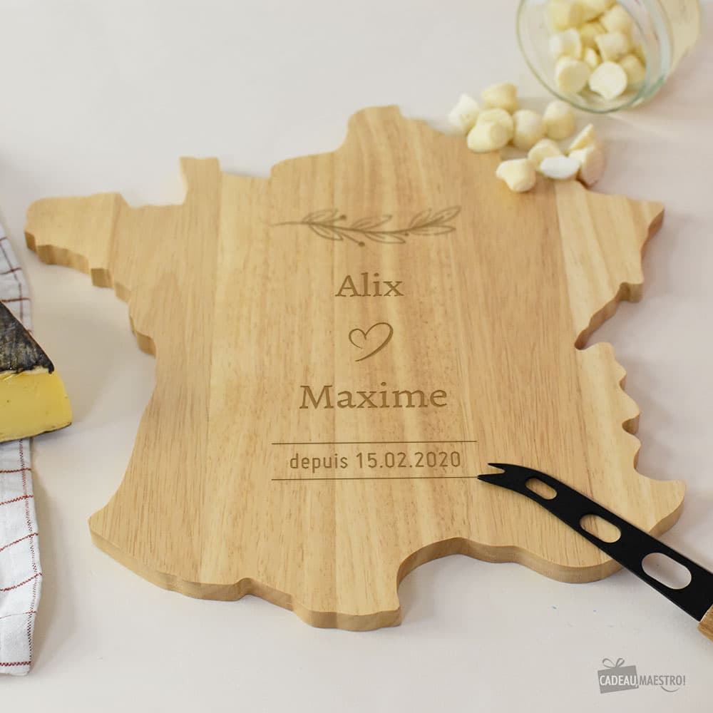 Plateau à Découper France Couple à Personnaliser - Planche à Découper Personnalisée