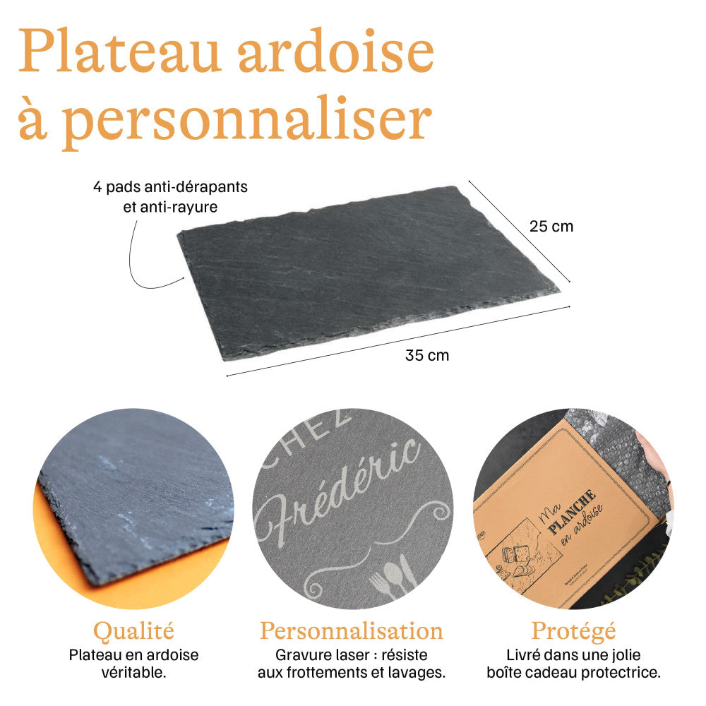 Plateau Ardoise Bonne Fête à Personnaliser - Plateau Personnalisé