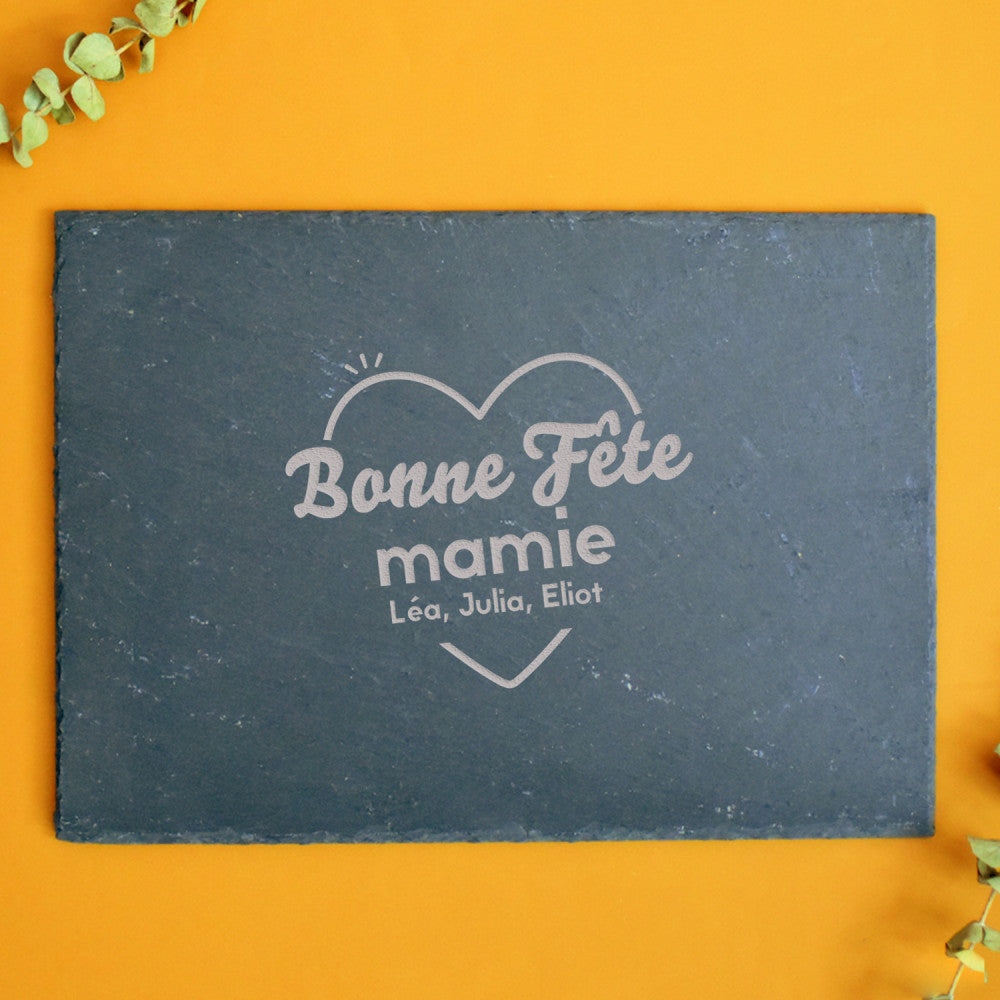 Plateau Ardoise Bonne Fête à Personnaliser - Plateau Personnalisé