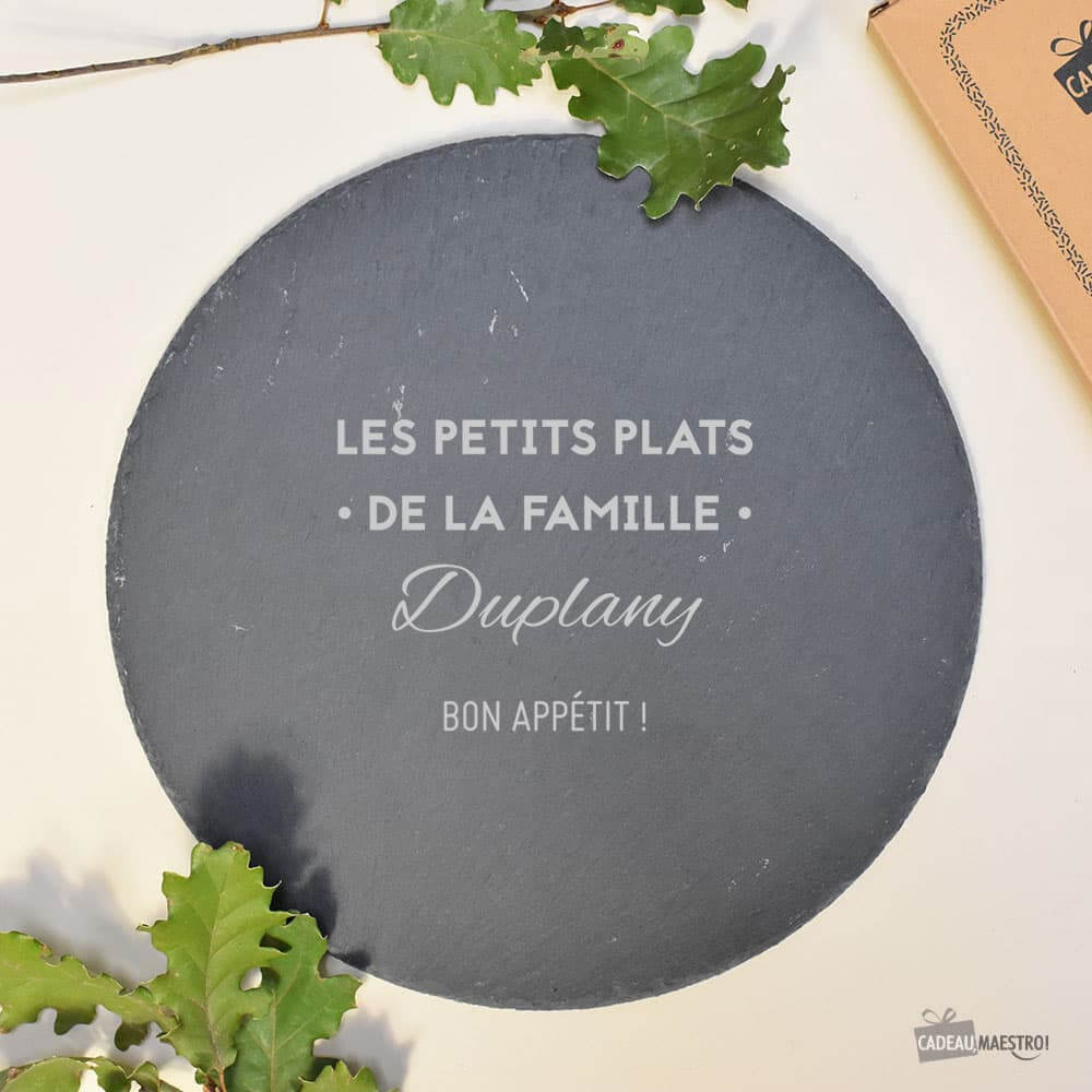Plateau Ardoise Rond à Personnaliser - Plateau Personnalisé