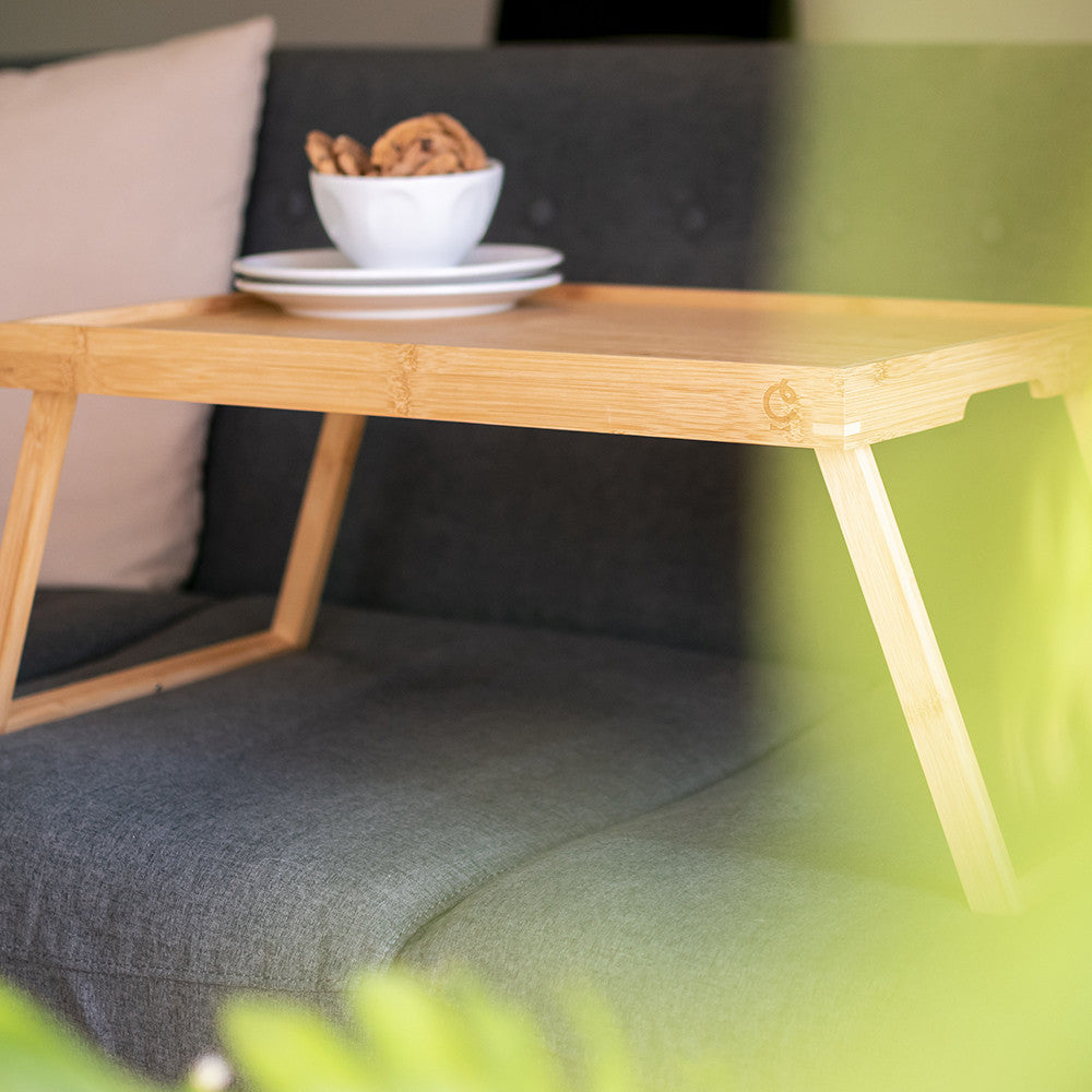 Plateau Bambou à Pieds "Le Petit-Déjeuner de" à Personnaliser - Plateau Personnalisé