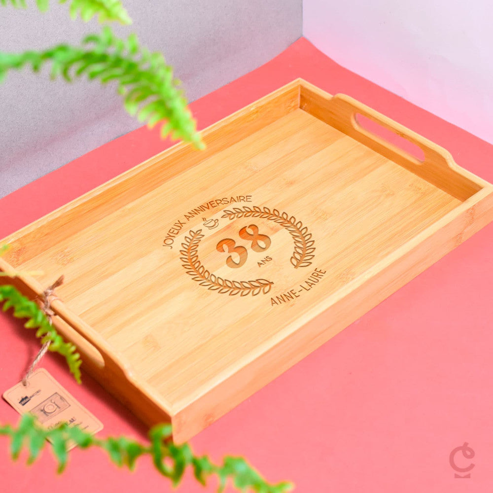 Plateau Bambou Anniversaire à Personnaliser - Plateau Personnalisé