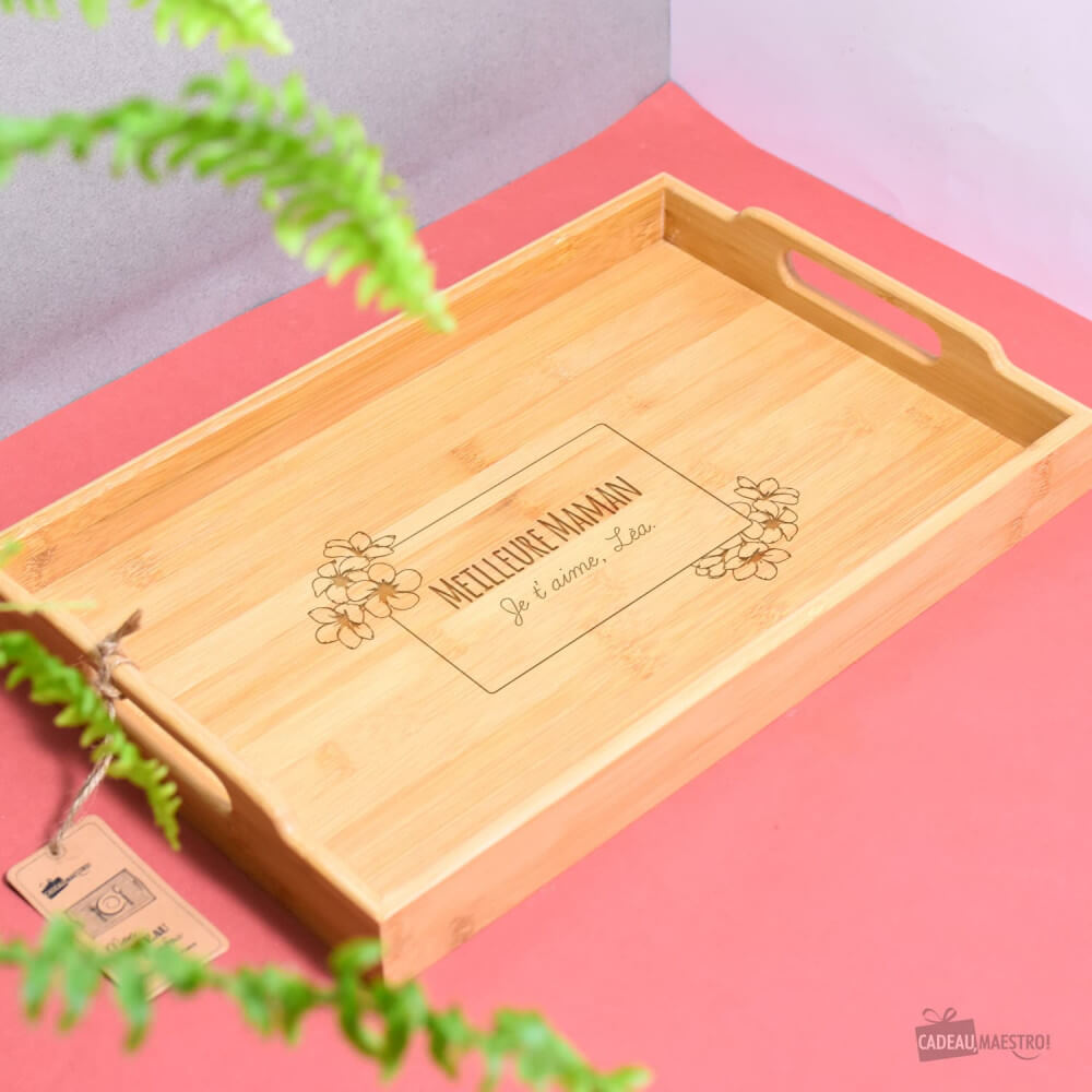 Plateau Bambou Maman à Personnaliser - Plateau Personnalisé