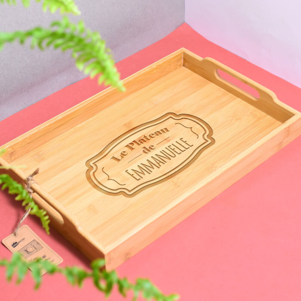 Plateau Bambou Prénom à Personnaliser - Plateau Personnalisé