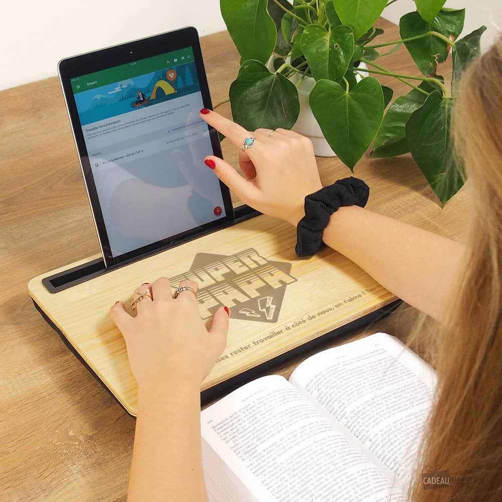 Plateau en Bois iBed Super Papa à Personnaliser - Cadeau Papa CadoMaestro