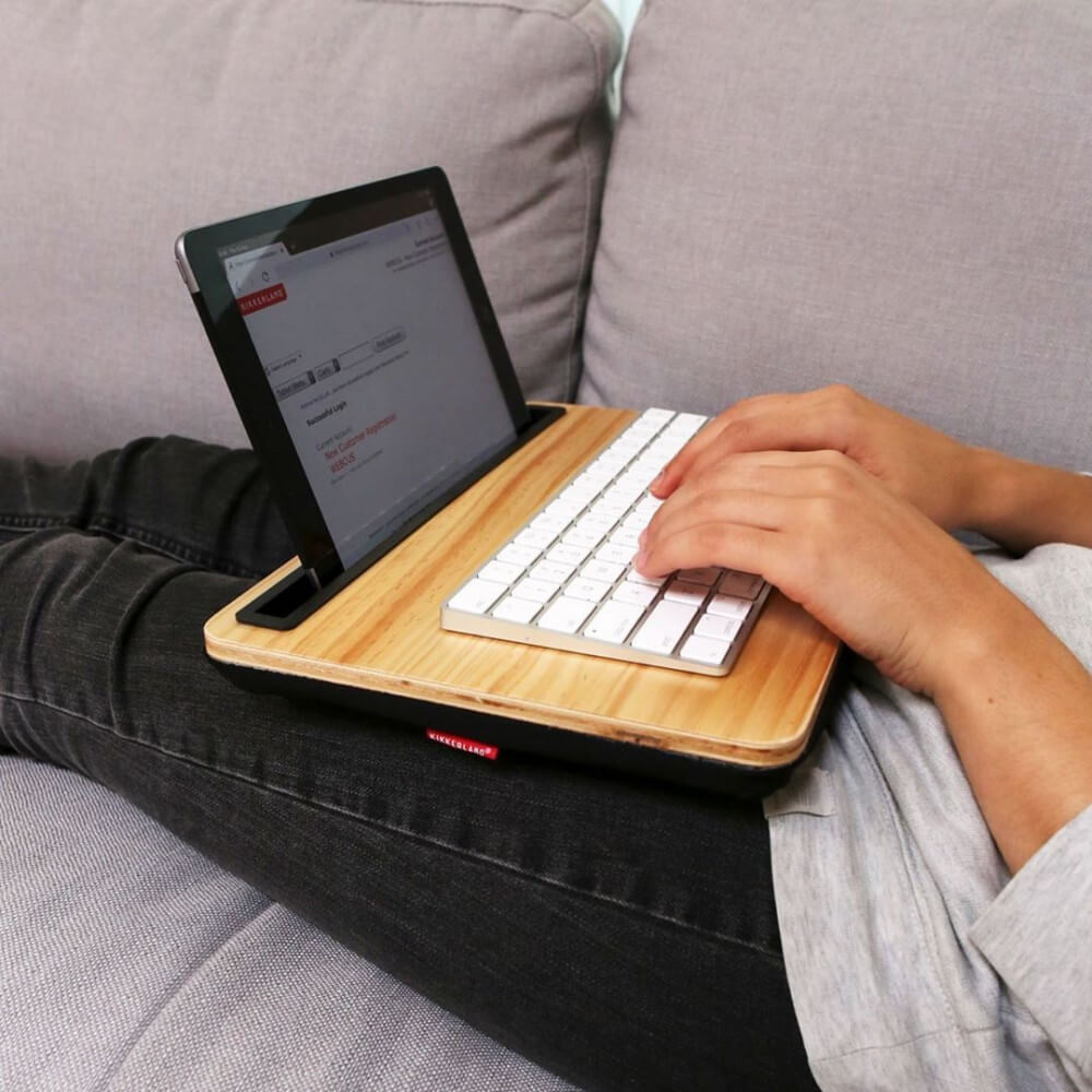 Plateau Coussin iBed pour Tablette en Bois - Support Téléphone CadoMaestro
