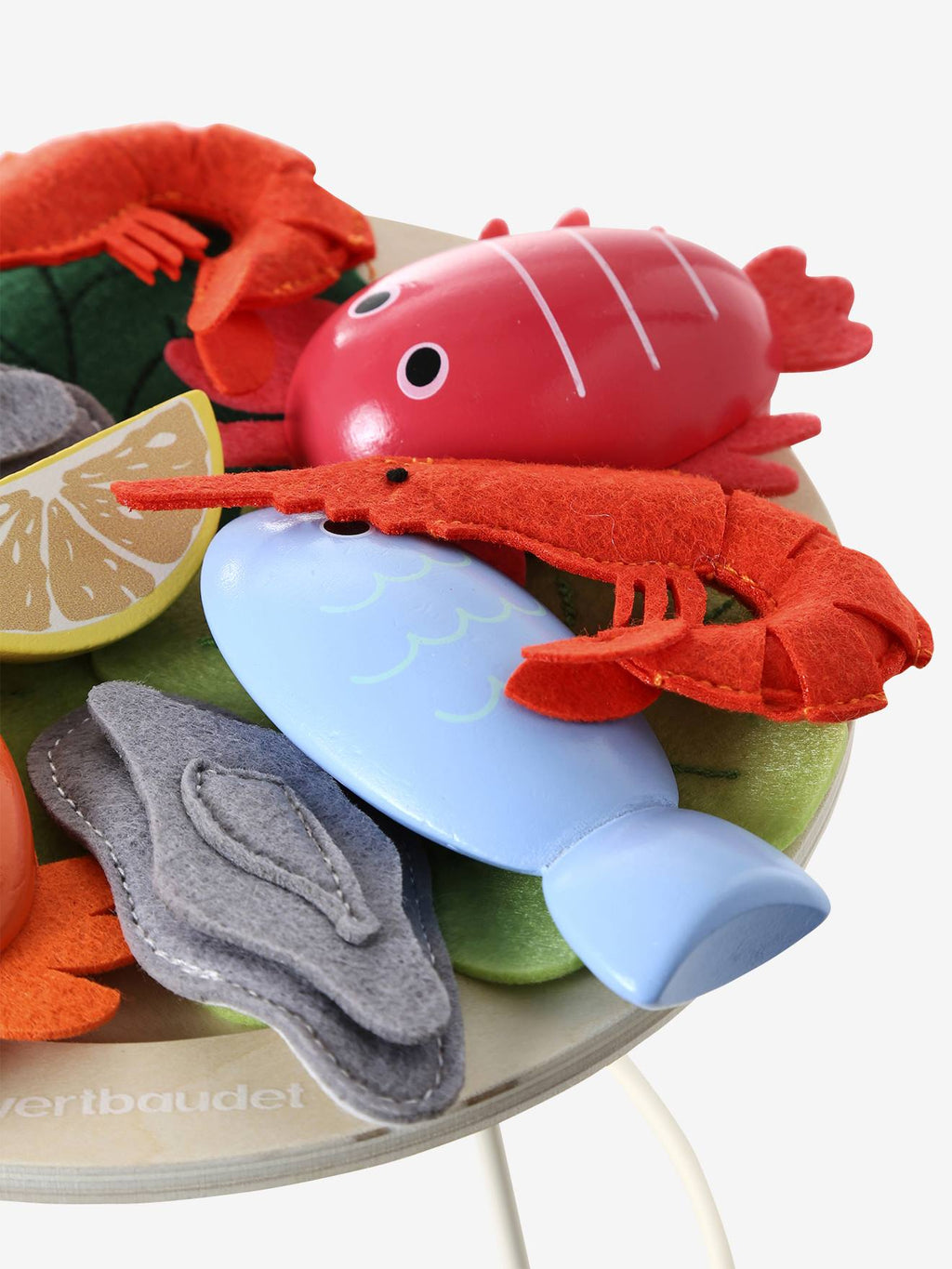 Plateau fruits de mer en bois FSC bleu