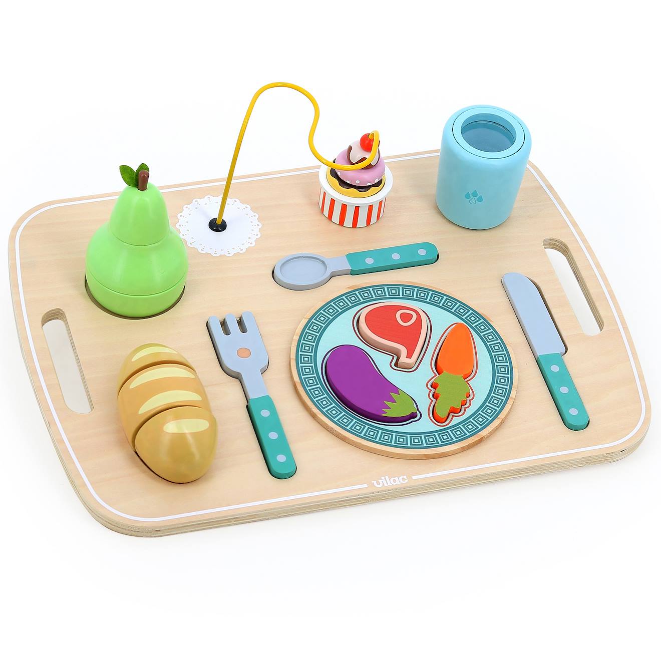Plateau repas multi-activités beige