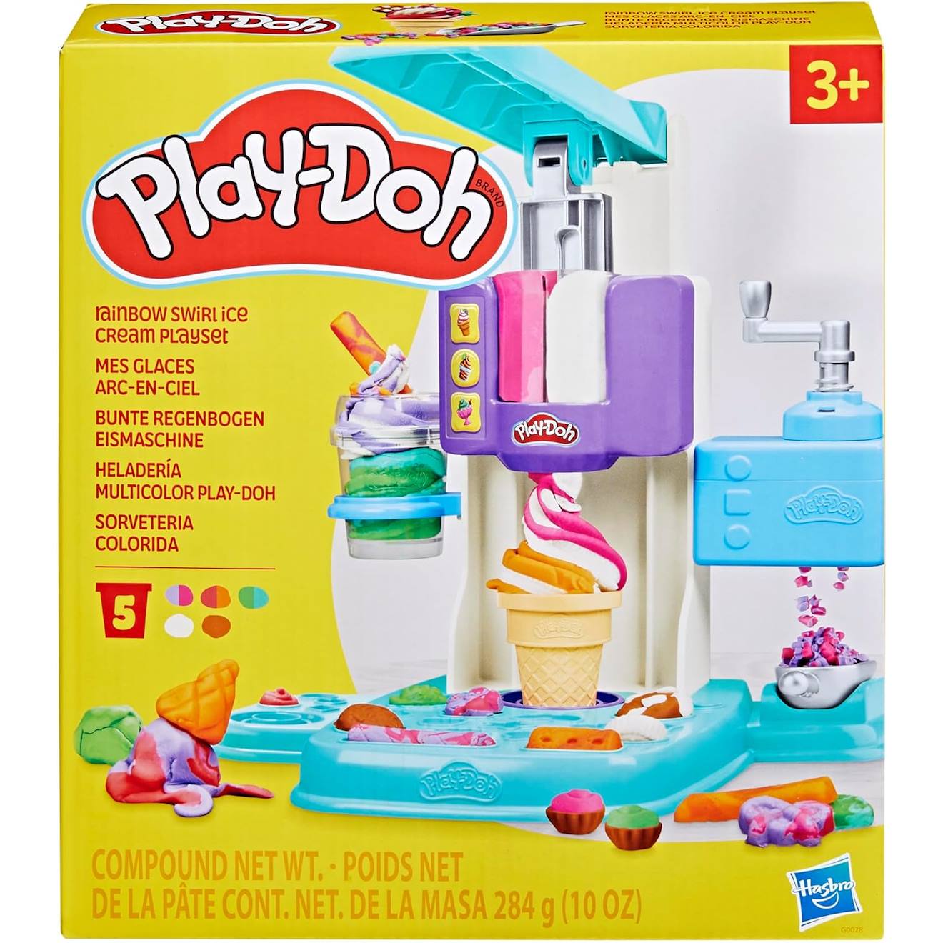 Play-Doh coffret mes glaces arc-en-ciel avec pâte à modeler multicolore