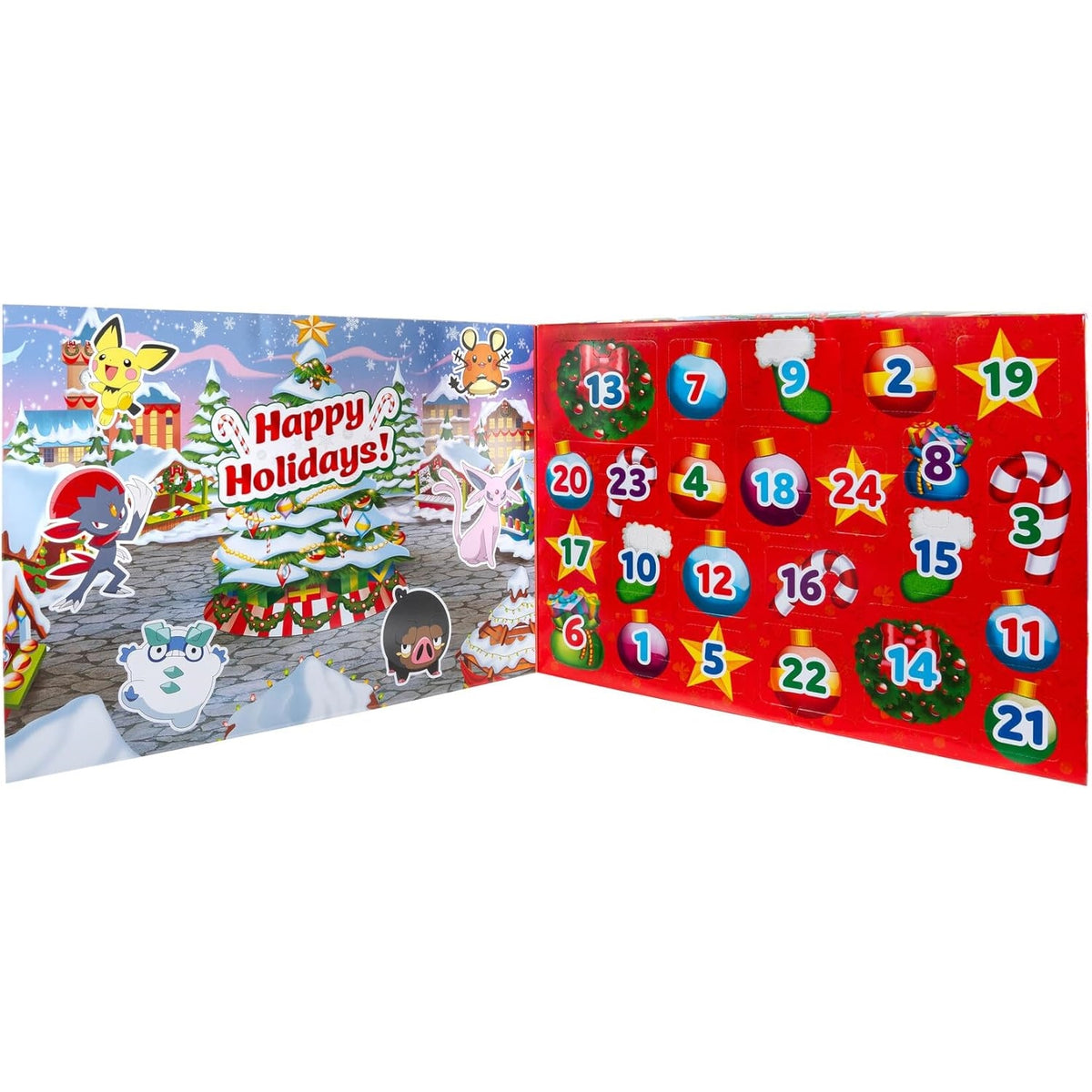 Calendrier de l'Avent Pokémon de luxe 16 figurines de bataille et 8 accessoires