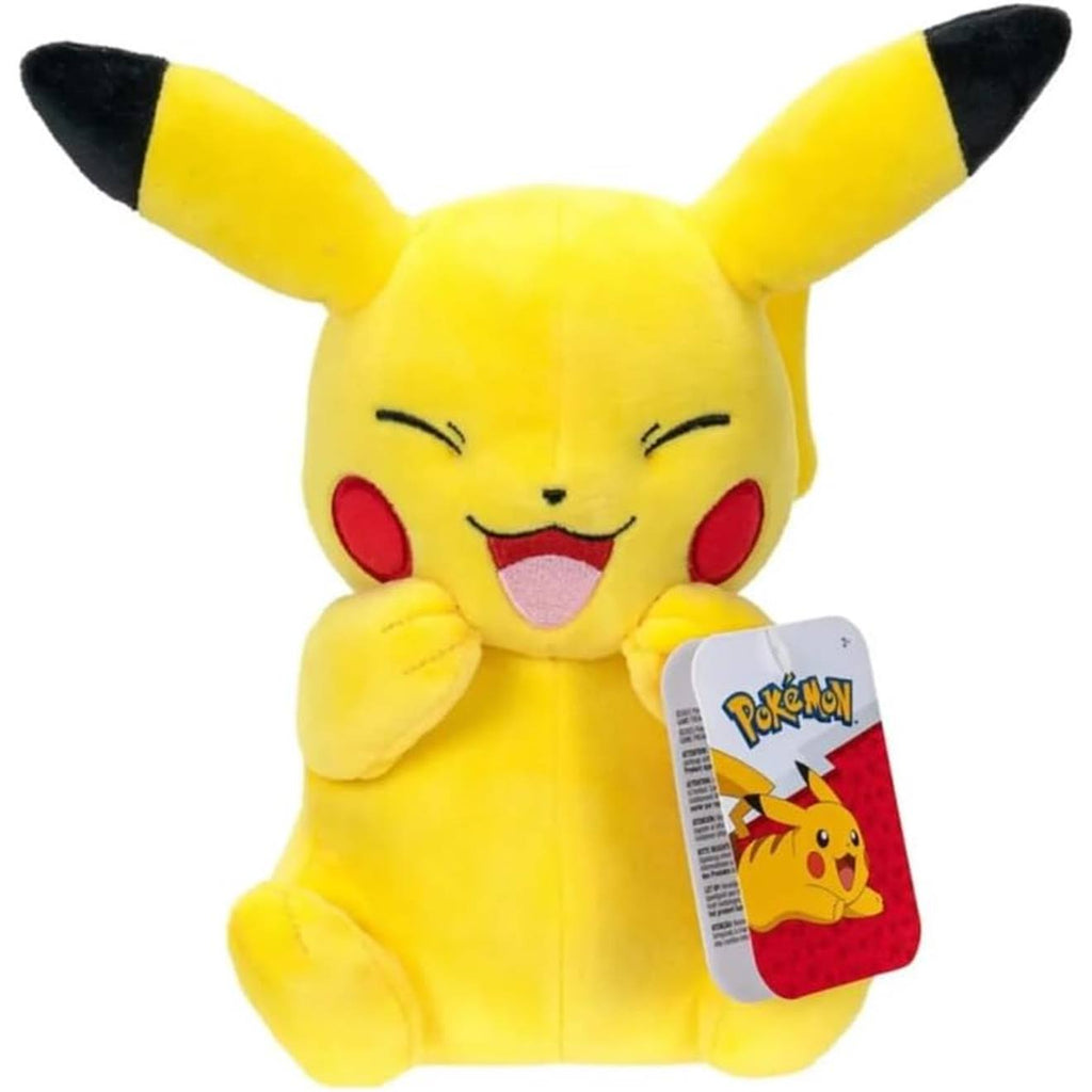 Pokémon peluche pikachu rieur 20,3 cm jaune
